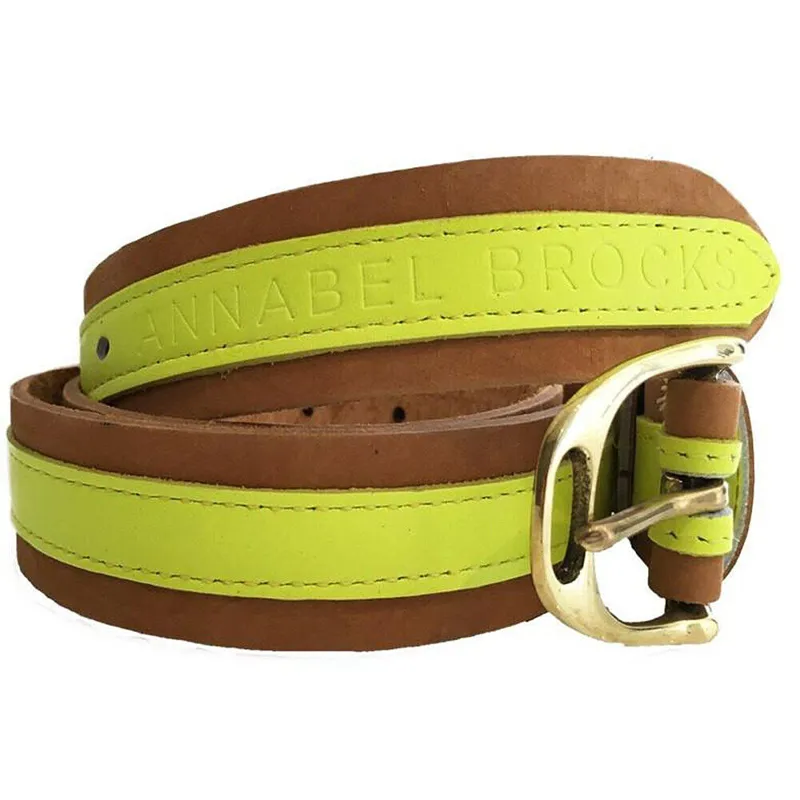 Annabel Brocks Leather Belt Neon Yellow